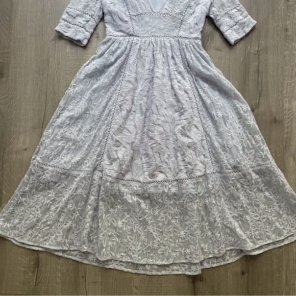 Free People Mountain Laurel Lace Crochet Dress Morning Mist - Picture 2 of 12